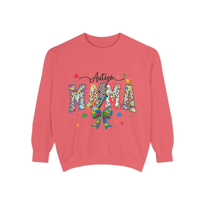 Autism Mama Sweatshirt — Colorful Puzzle Ribbon Mom Pullover