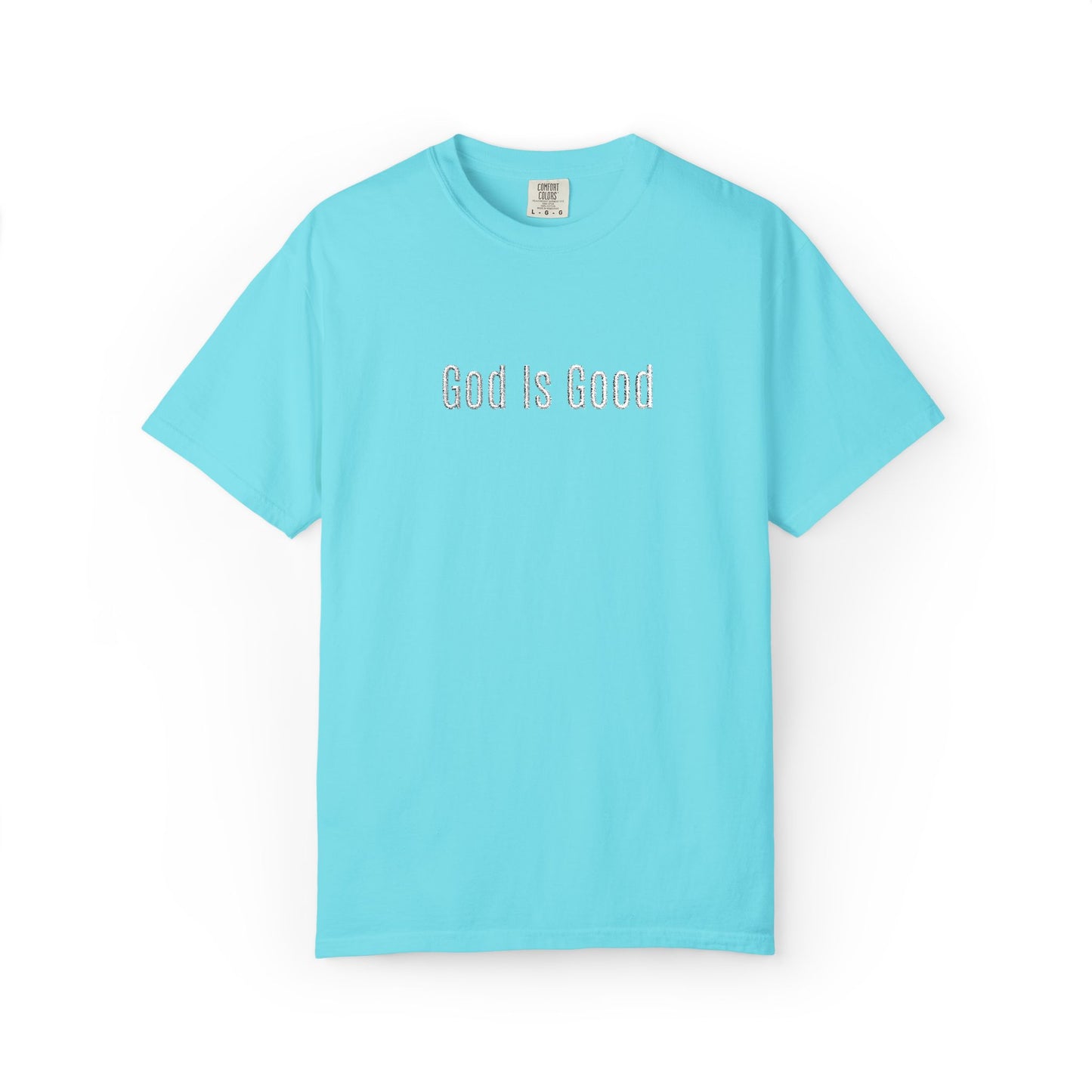 God Is Good Embroidered T-Shirt — Minimal Christian Faith Tee