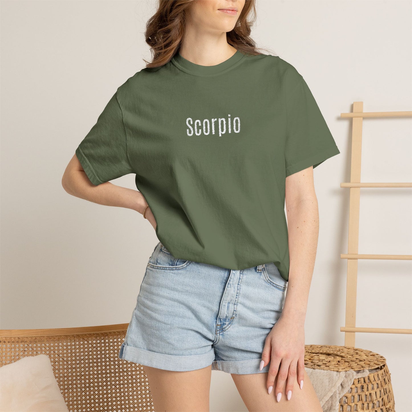 Scorpio Embroidered Script T-Shirt
