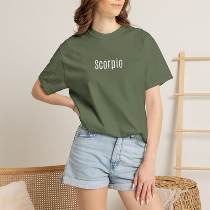 Scorpio Embroidered Script T-Shirt