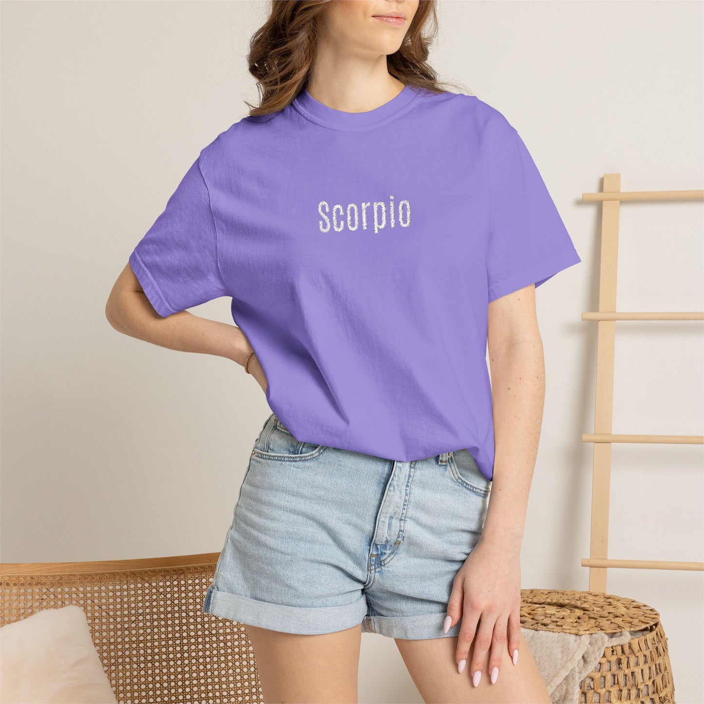 Scorpio Embroidered Script T-Shirt