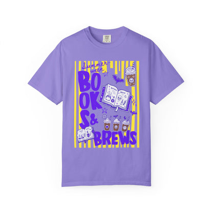 Books & Brews T-Shirt — Coffee Lover Reading Graphic Tee