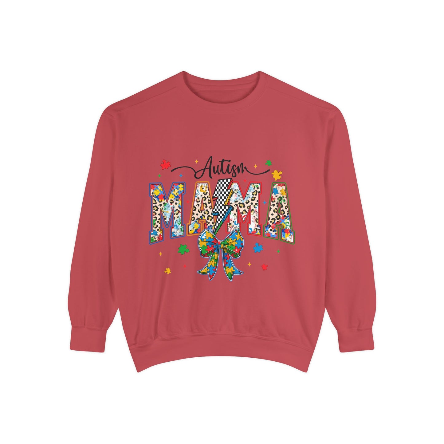 Autism Mama Sweatshirt — Colorful Puzzle Ribbon Mom Pullover