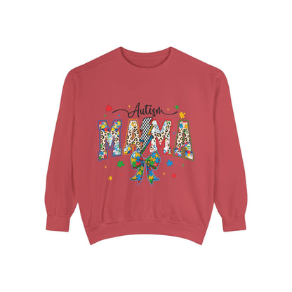 Autism Mama Sweatshirt — Colorful Puzzle Ribbon Mom Pullover