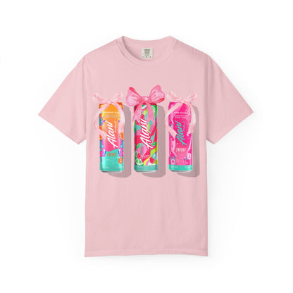 Aloha Soda Trio T-Shirt — Tropical Pink Beverage Graphic Tee