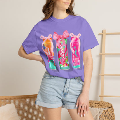 Aloha Soda Trio T-Shirt — Tropical Pink Beverage Graphic Tee