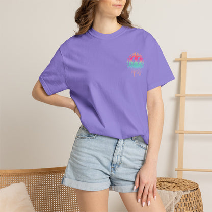 Gettin' Tipsy Camper T-Shirt — Retro Rainbow Camping Tee