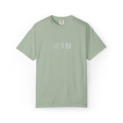 Embroidered T-Shirt — 'Let It Be' Minimal Script Graphic Tee