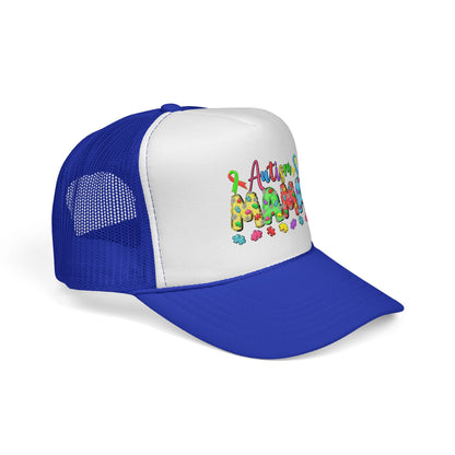 Autism Mama Trucker Hat - Colorful Puzzle Ribbon Support Cap