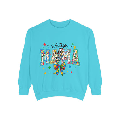 Autism Mama Sweatshirt — Colorful Puzzle Ribbon Mom Pullover