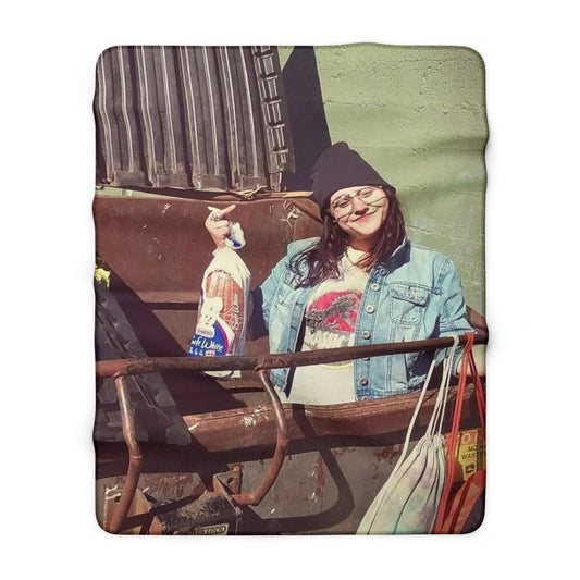Personalized Photo Sherpa Fleece Blanket - Custom Cozy Throw with Image