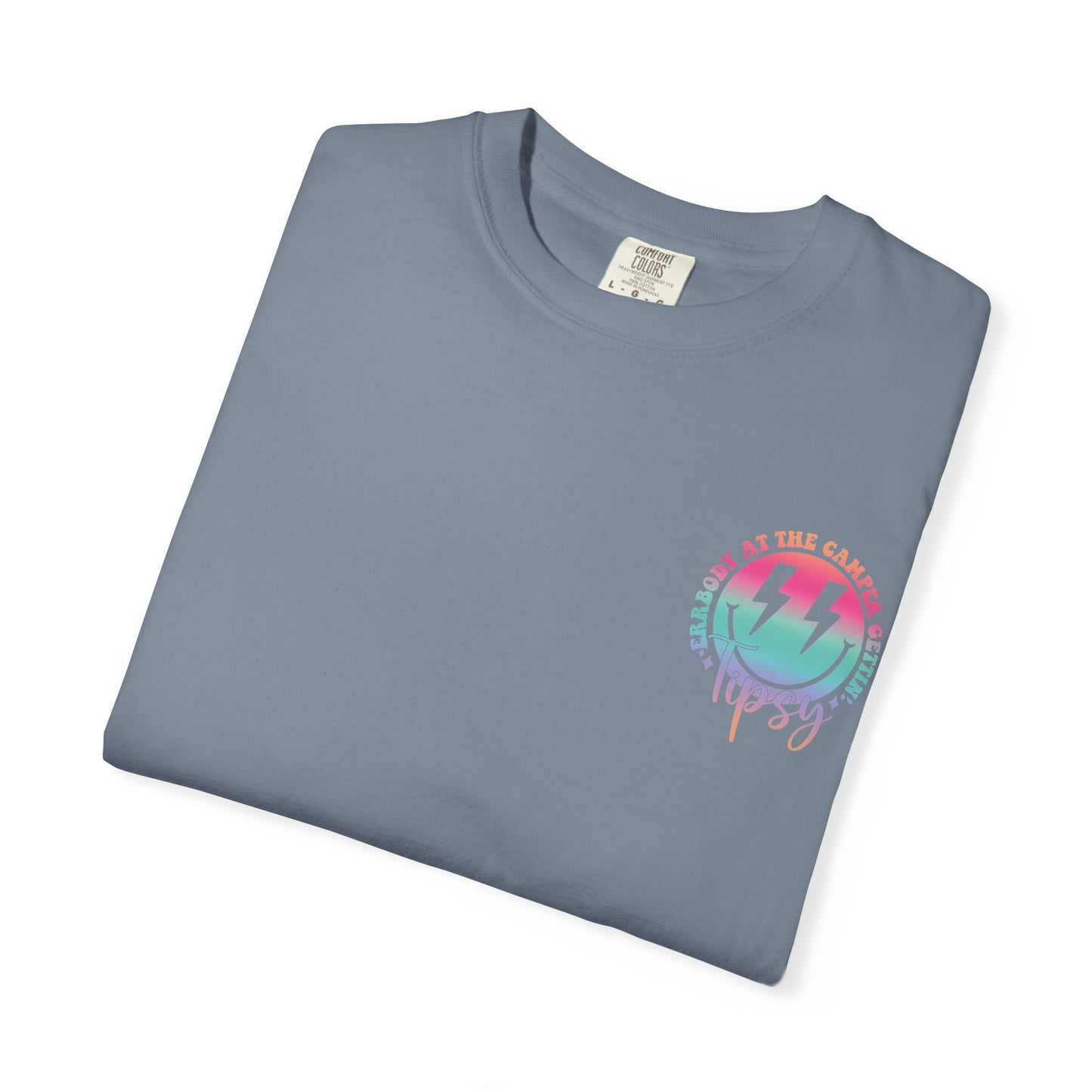 Gettin' Tipsy Camper T-Shirt — Retro Rainbow Camping Tee