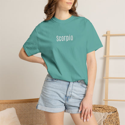 Scorpio Embroidered Script T-Shirt