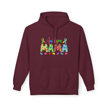 Autism Mama Hoodie — Colorful Puzzle-Print Mom Sweatshirt