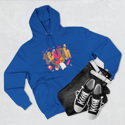Teacher Cute Graphic Hoodie — "Teach" School Supplies Design