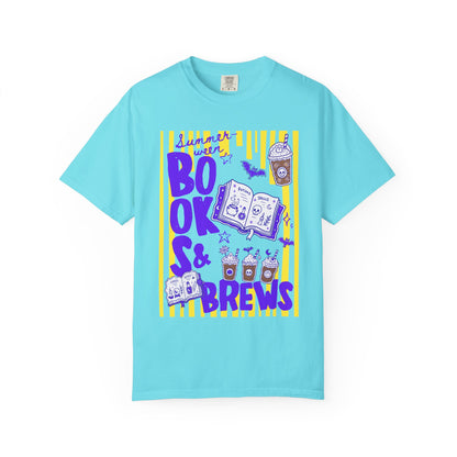 Books & Brews T-Shirt — Coffee Lover Reading Graphic Tee