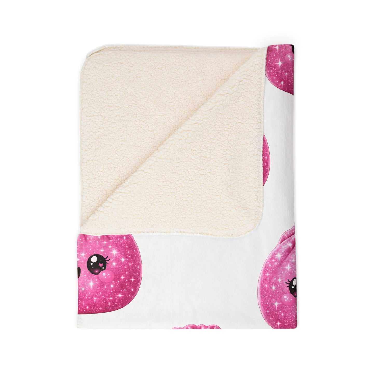 Pink Dumpling Sherpa Blanket — Cute Plush Fleece Throw for Kids & Cozy Gifts