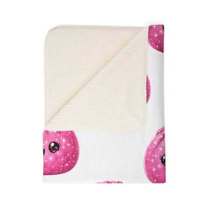 Pink Dumpling Sherpa Blanket — Cute Plush Fleece Throw for Kids & Cozy Gifts