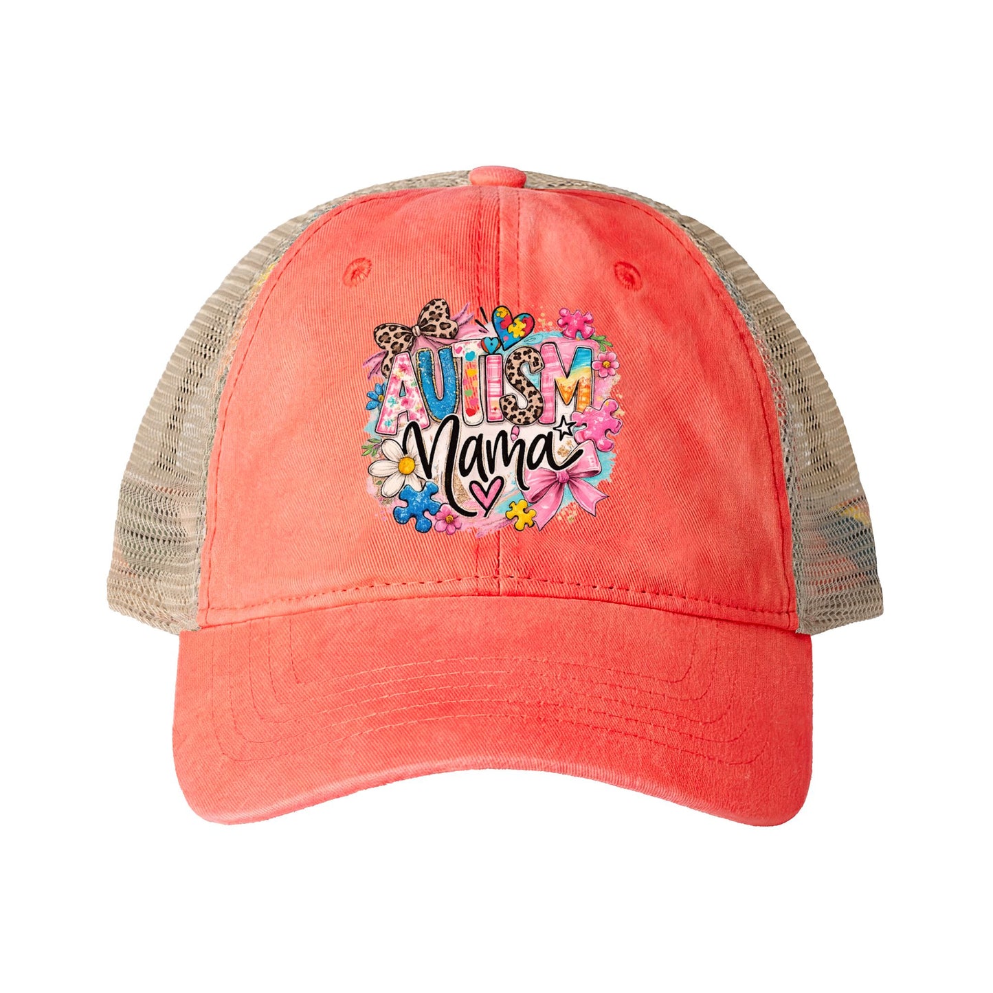 Women's Washed Mesh-Back Cap Autism Mama
