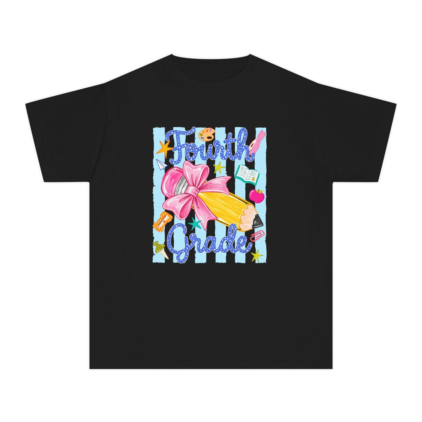 Fourth Grade Youth T‑Shirt — Cute School Supplies Back to School Tee