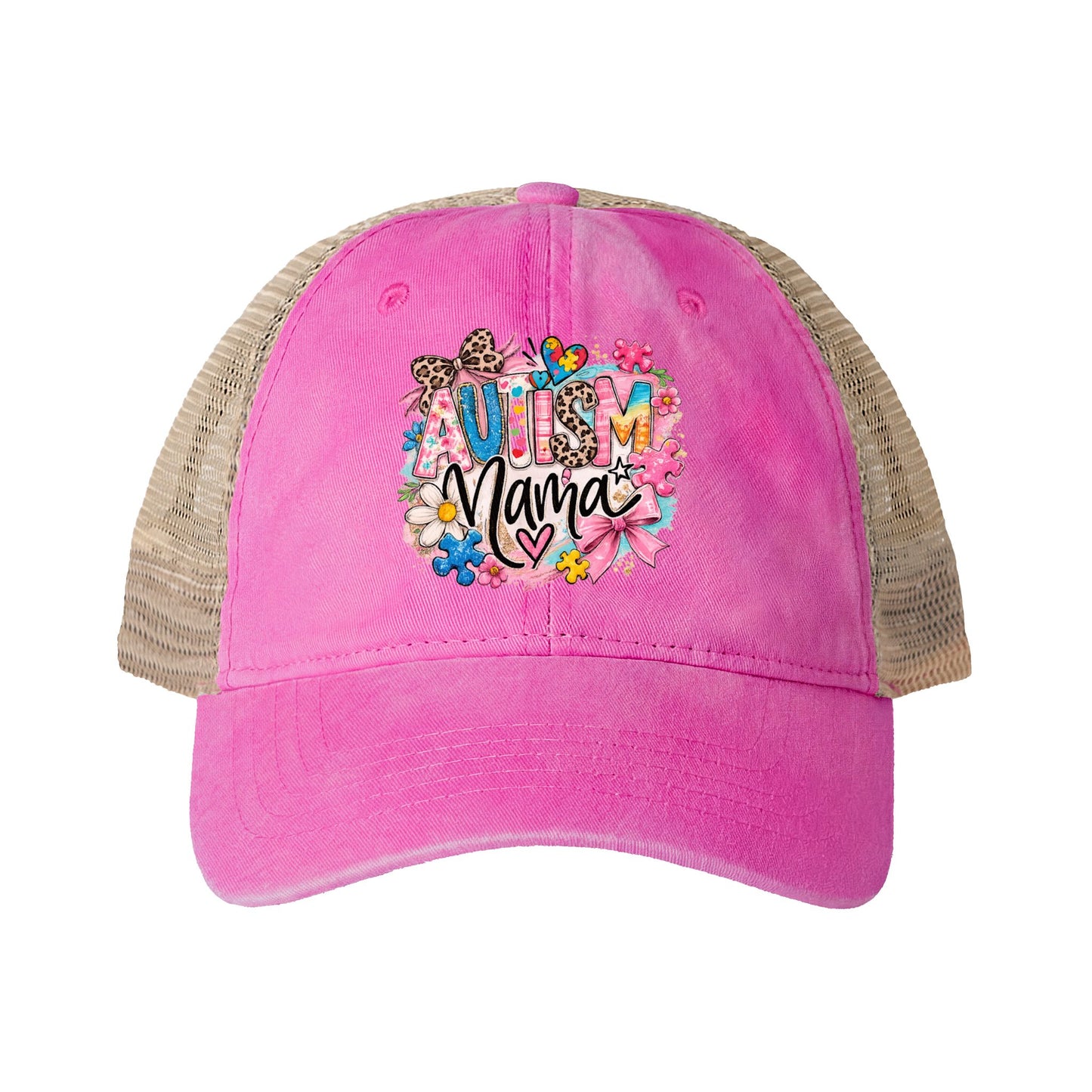Women's Washed Mesh-Back Cap Autism Mama