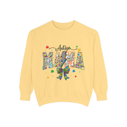 Autism Mama Sweatshirt — Colorful Puzzle Ribbon Mom Pullover