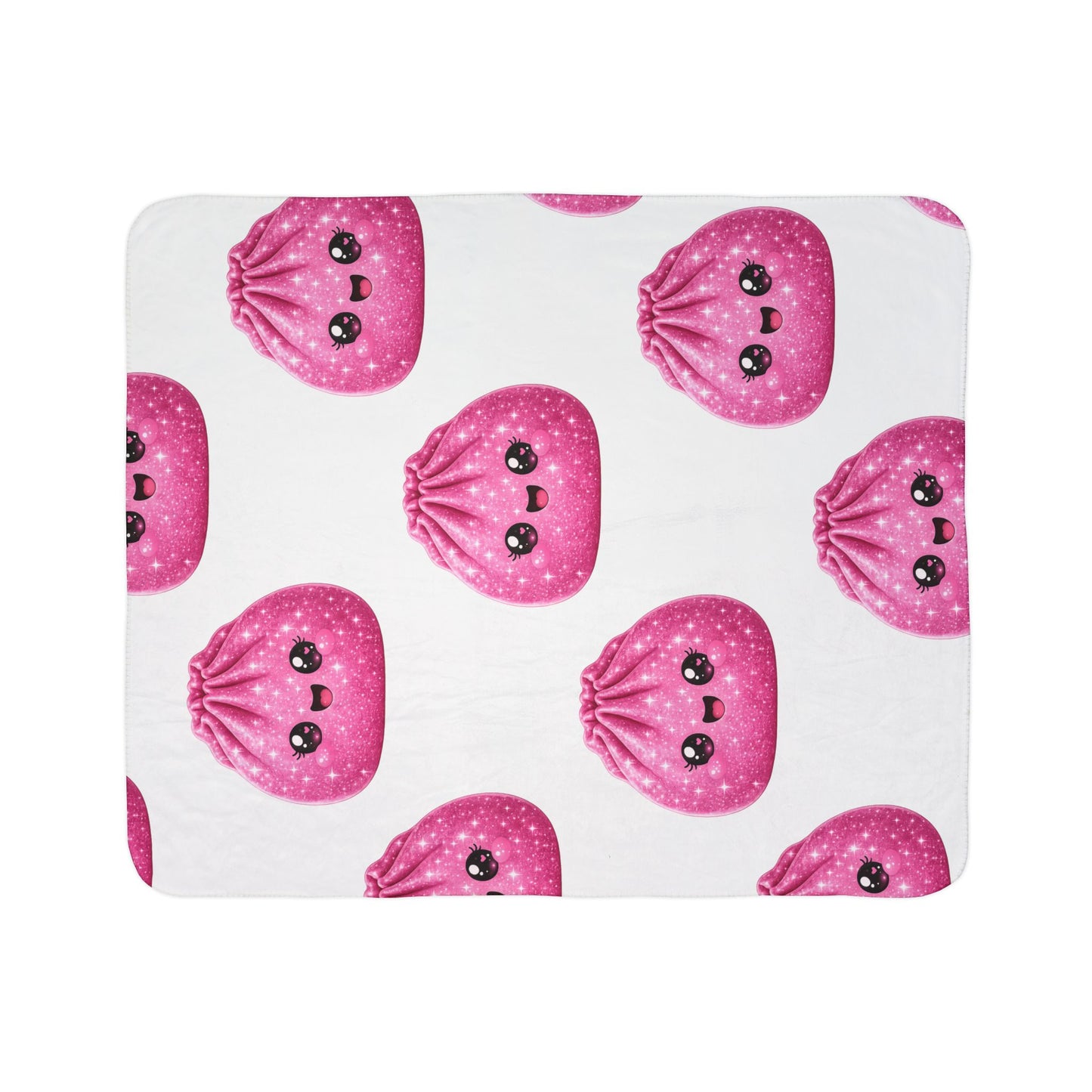 Pink Dumpling Sherpa Blanket — Cute Plush Fleece Throw for Kids & Cozy Gifts