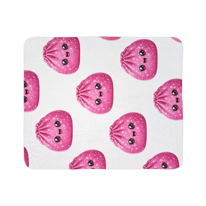 Pink Dumpling Sherpa Blanket — Cute Plush Fleece Throw for Kids & Cozy Gifts