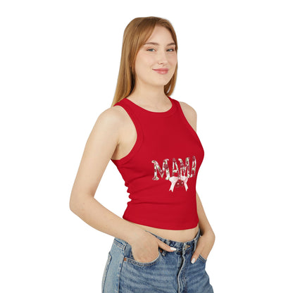 Mama Cherry Floral Racer Tank — Women's Cute Mother's Day Tank Top