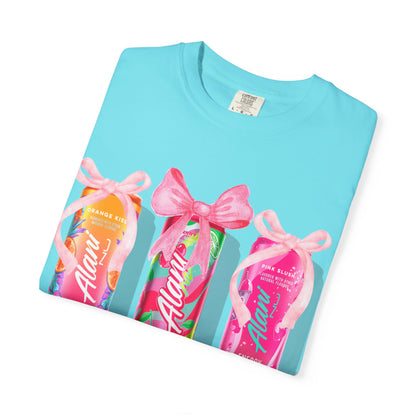 Aloha Soda Trio T-Shirt — Tropical Pink Beverage Graphic Tee