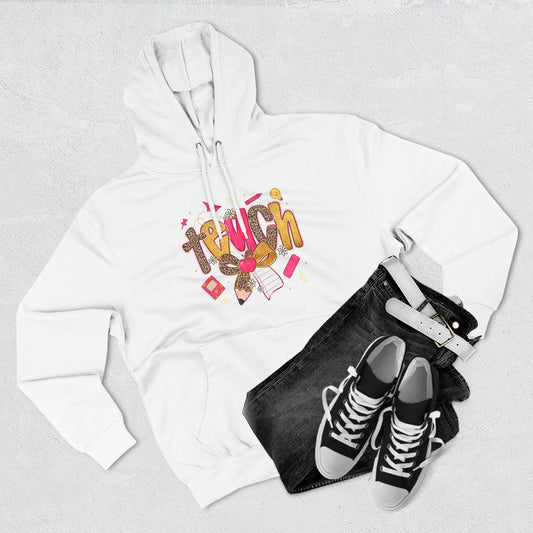 Teacher Cute Graphic Hoodie — "Teach" School Supplies Design