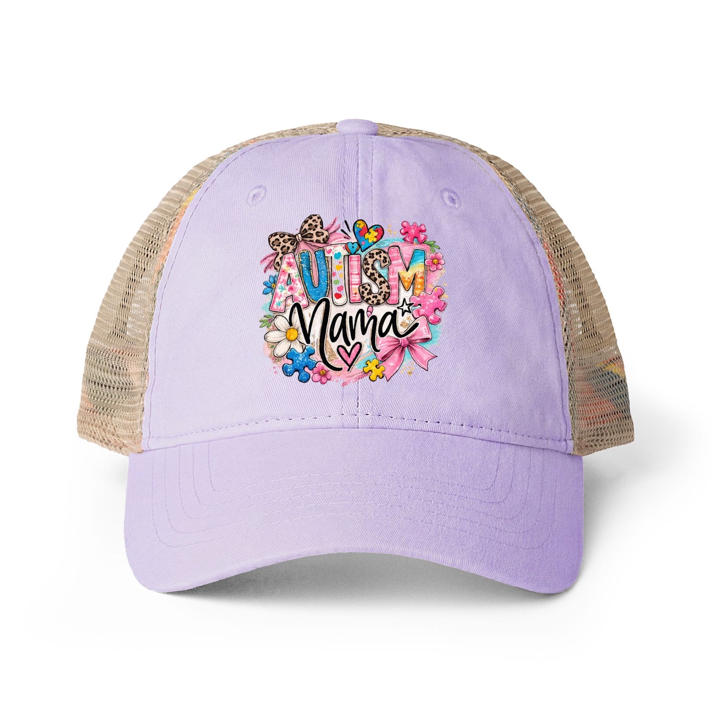 Women's Washed Mesh-Back Cap Autism Mama