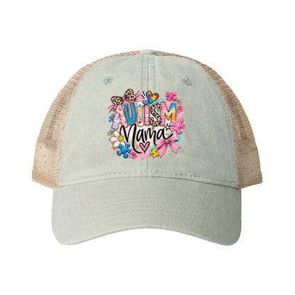 Women's Washed Mesh-Back Cap Autism Mama