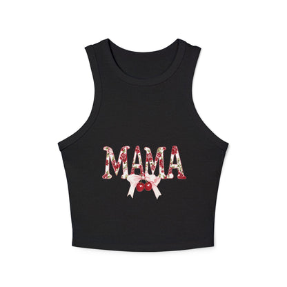 Mama Cherry Floral Racer Tank — Women's Cute Mother's Day Tank Top