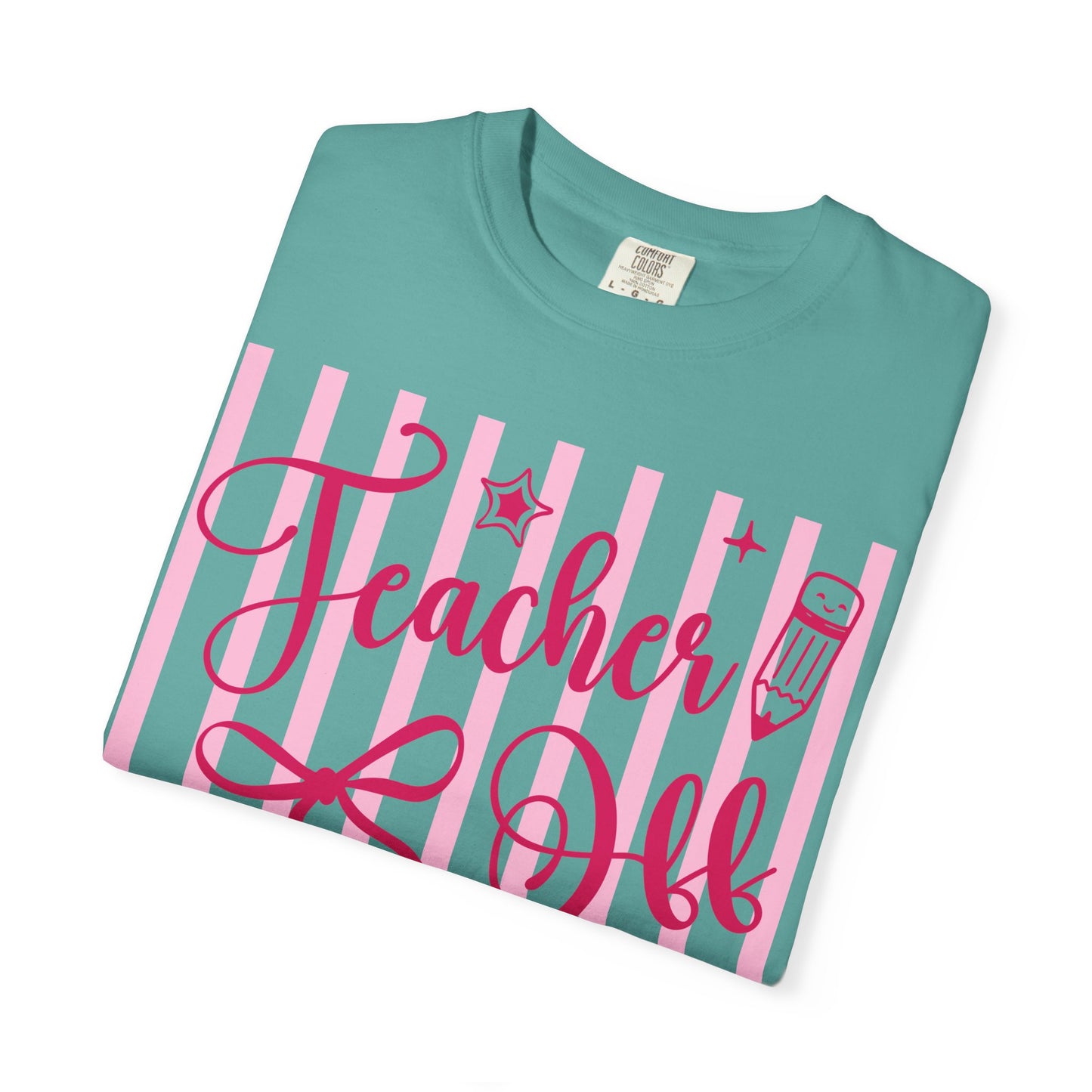Teacher Off Duty T-Shirt — Pink Script Teacher Appreciation Tee