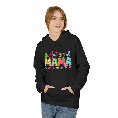Autism Mama Hoodie — Colorful Puzzle-Print Mom Sweatshirt