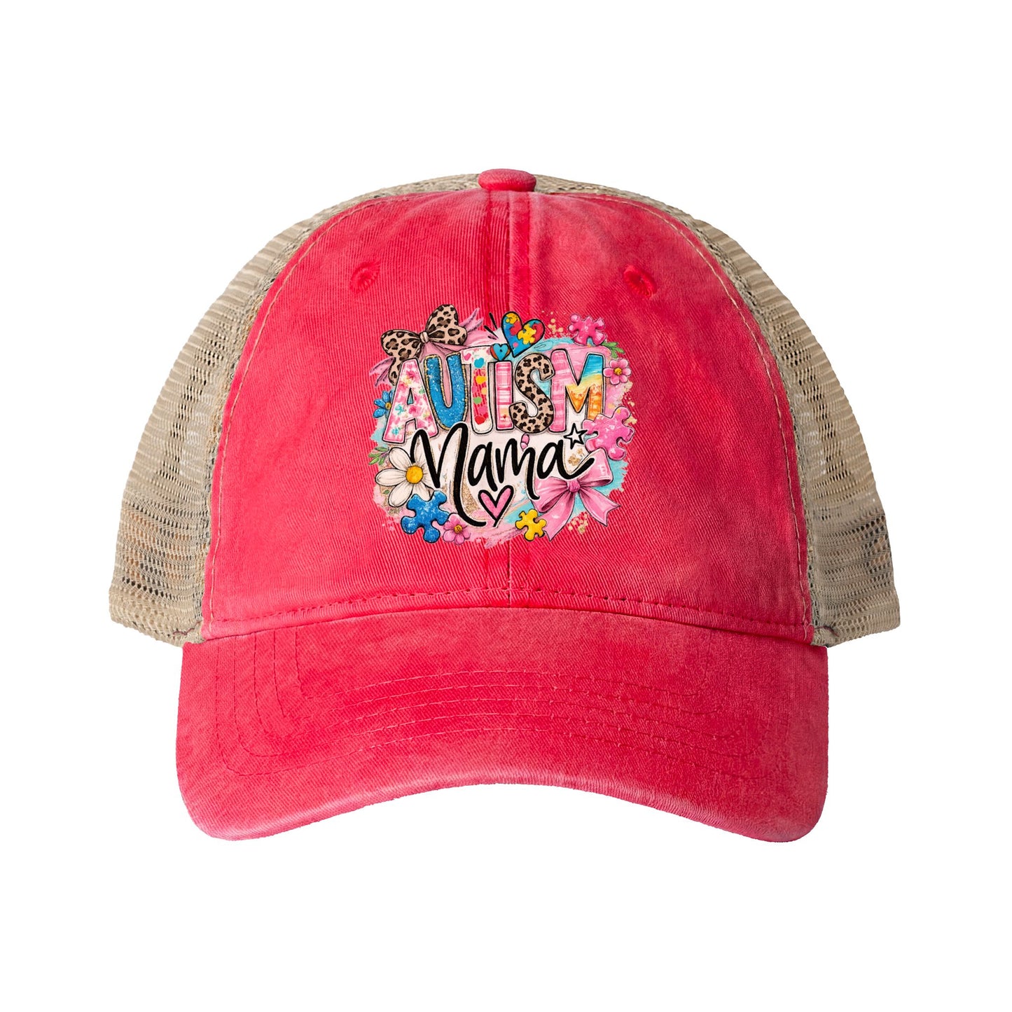 Women's Washed Mesh-Back Cap Autism Mama