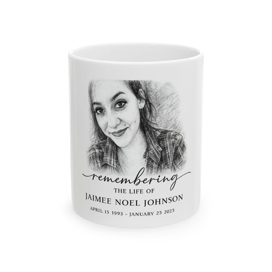 Memorial Photo Mug — "Remembering" Personalized Funeral Tribute (11oz/15oz)