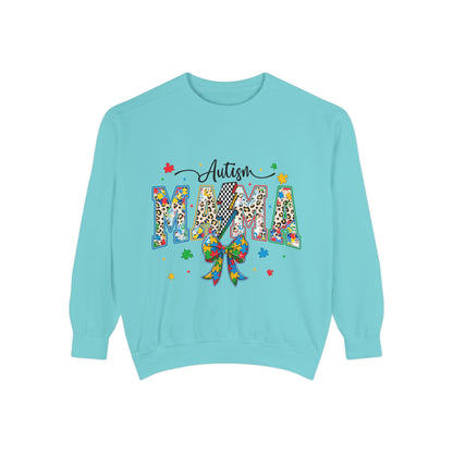 Autism Mama Sweatshirt — Colorful Puzzle Ribbon Mom Pullover