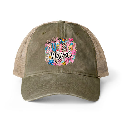 Women's Washed Mesh-Back Cap Autism Mama