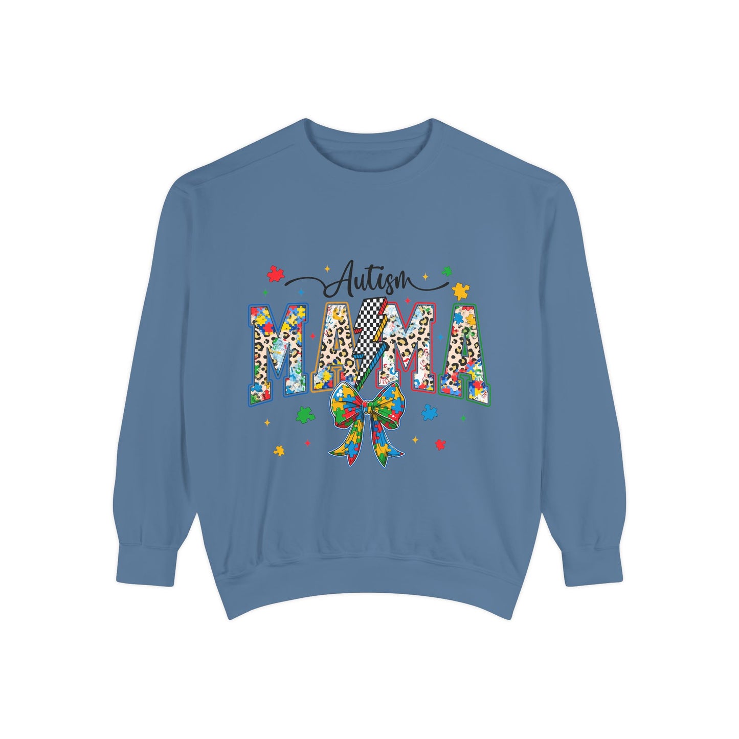 Autism Mama Sweatshirt — Colorful Puzzle Ribbon Mom Pullover