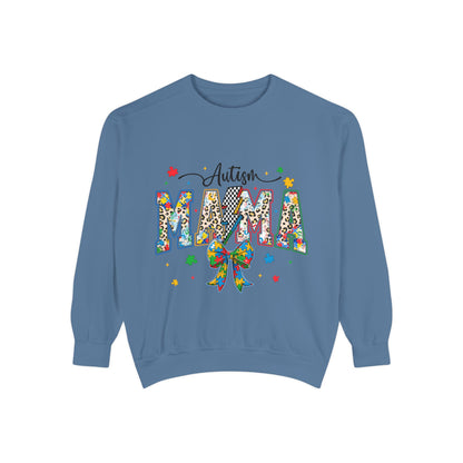 Autism Mama Sweatshirt — Colorful Puzzle Ribbon Mom Pullover