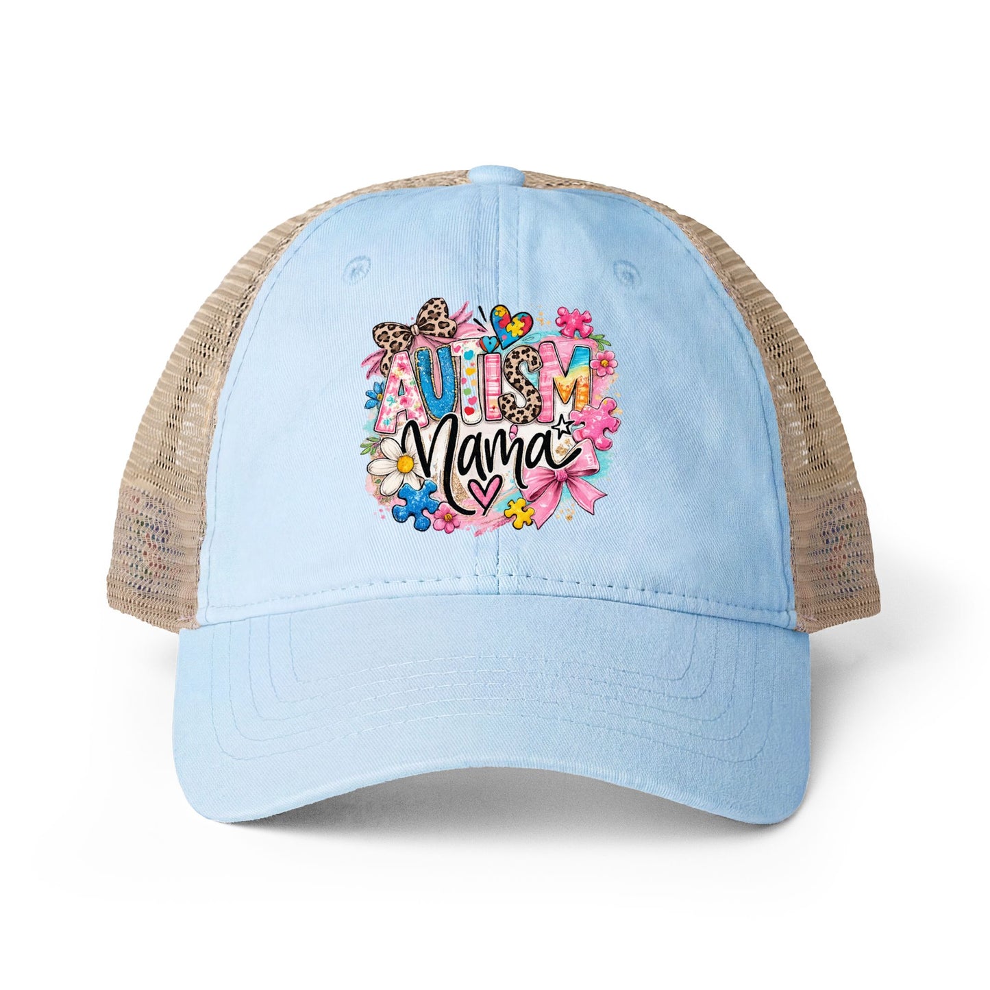 Women's Washed Mesh-Back Cap Autism Mama