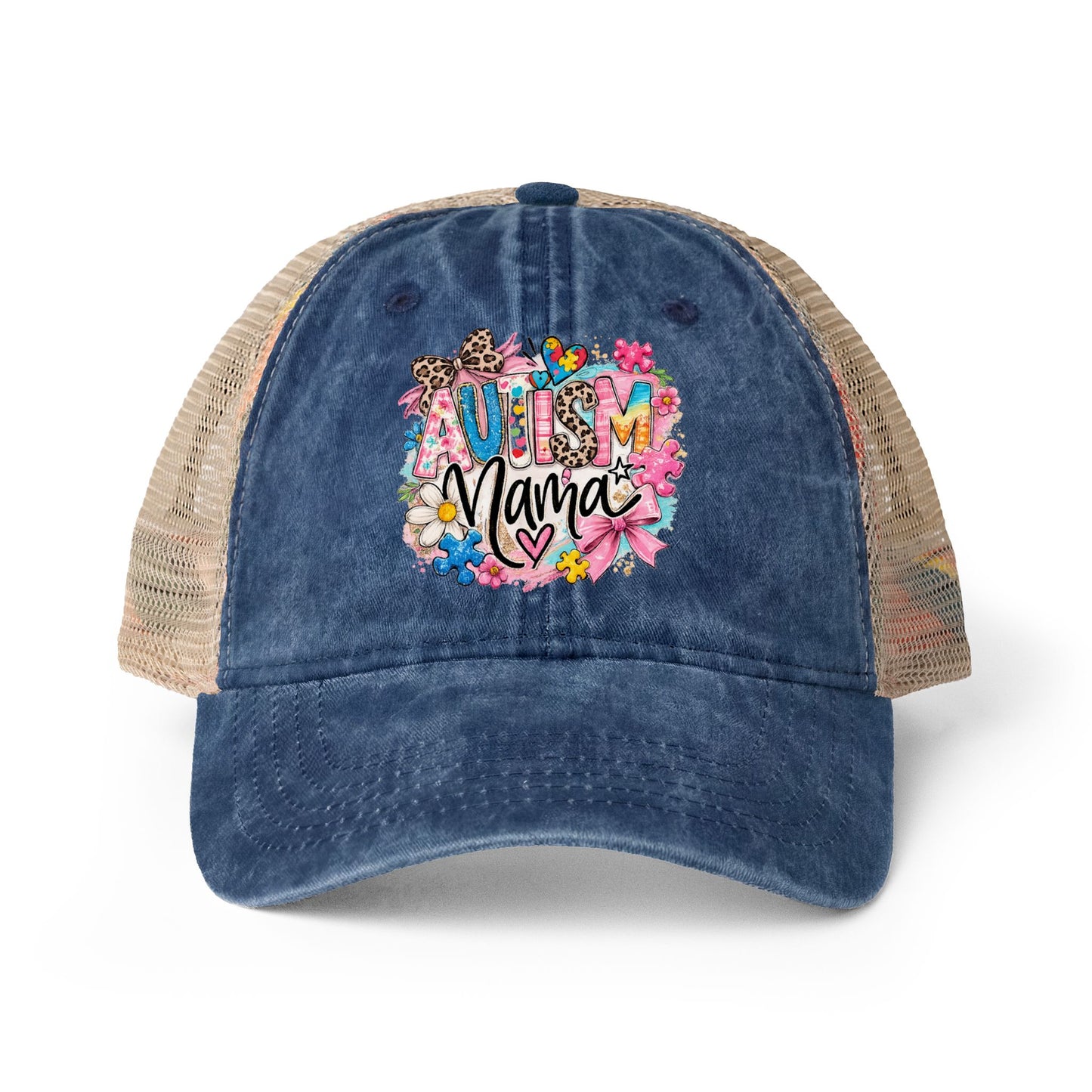 Women's Washed Mesh-Back Cap Autism Mama