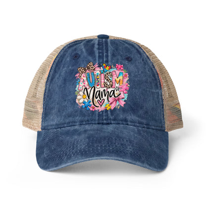 Women's Washed Mesh-Back Cap Autism Mama
