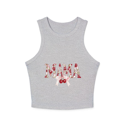 Mama Cherry Floral Racer Tank — Women's Cute Mother's Day Tank Top