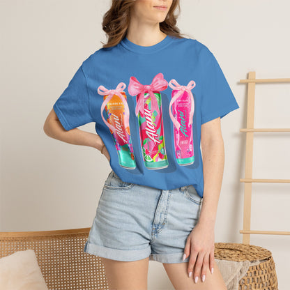 Aloha Soda Trio T-Shirt — Tropical Pink Beverage Graphic Tee