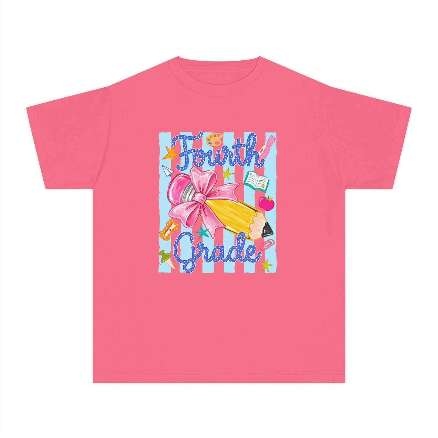 Fourth Grade Youth T‑Shirt — Cute School Supplies Back to School Tee