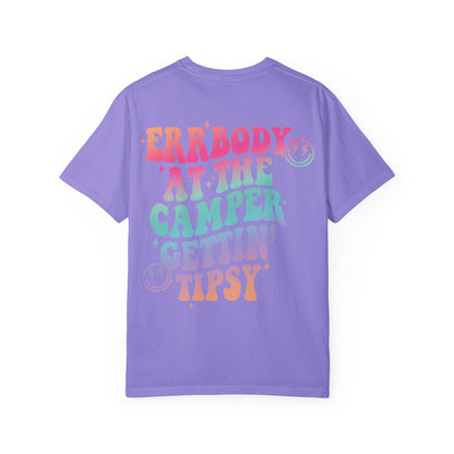 Gettin' Tipsy Camper T-Shirt — Retro Rainbow Camping Tee