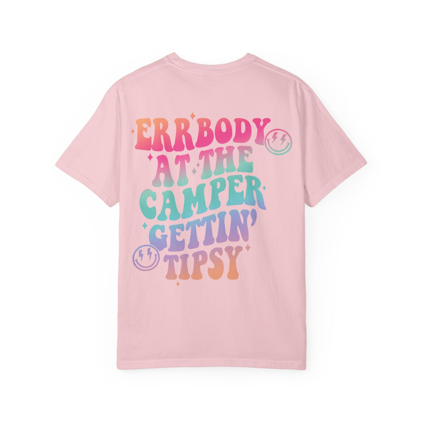 Gettin' Tipsy Camper T-Shirt — Retro Rainbow Camping Tee